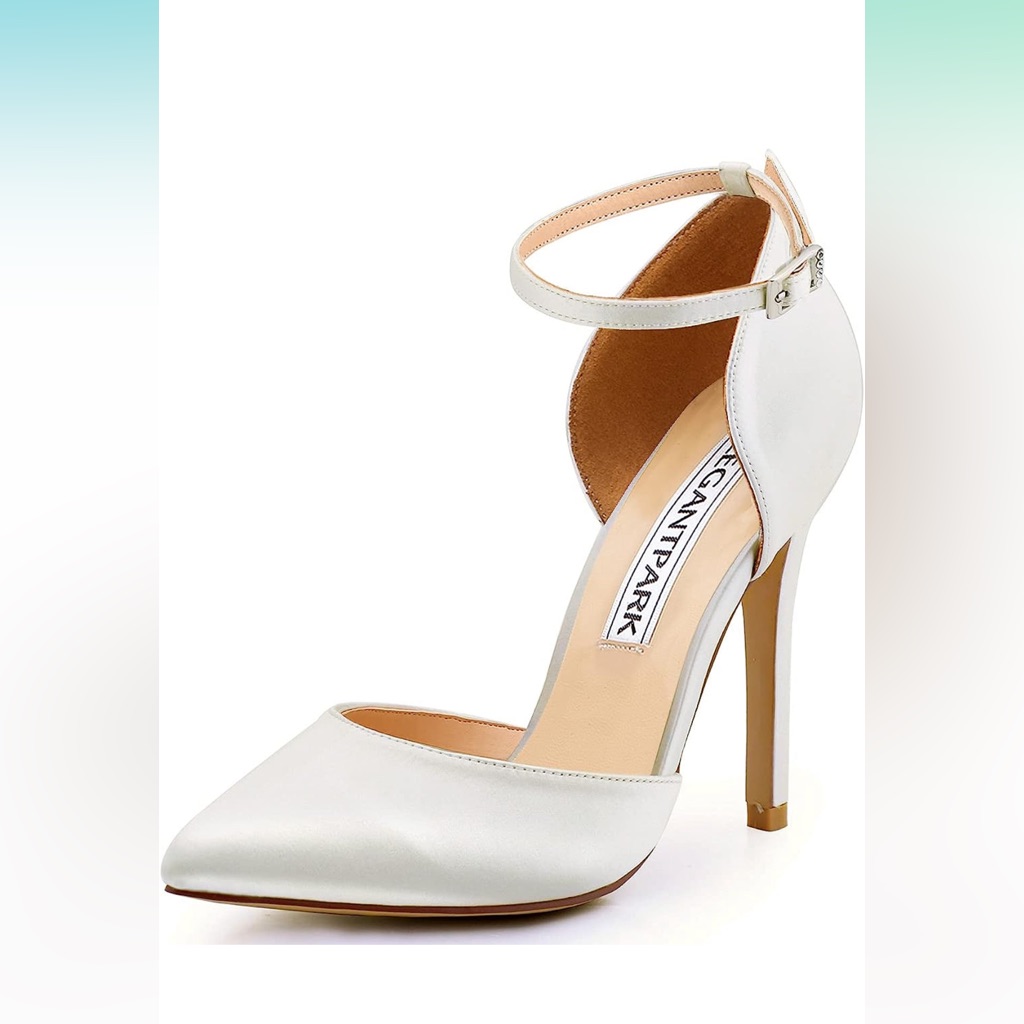 White Ankle Strap Heels